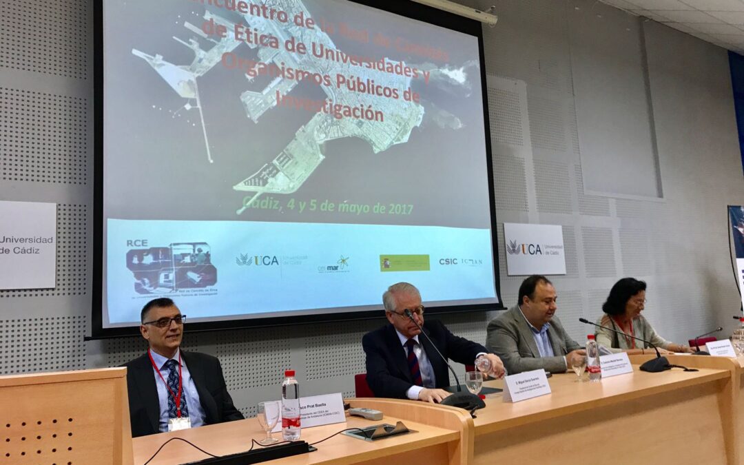Dr. Francisco Prat Baella researcher and President of the Animal Research Ethics Committee (CEEA) of ICMAN has organized the X Meeting of the Network of Ethics Committees in Universities and Public Research Centres in Spain in collaboration with members of the Bioethics Committee of UCA.