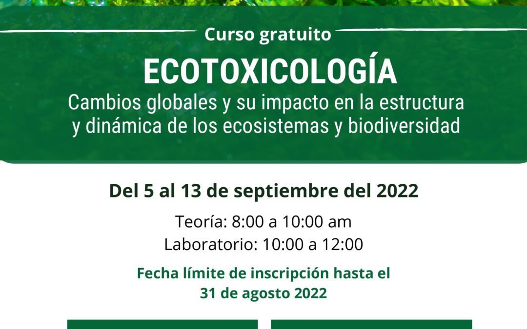 El proyecto ConBio organiza un curso gratuito de ecotoxicología del 5 al 13 de septiembre